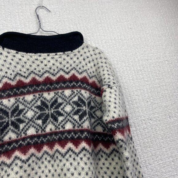 VTG Alma Men Nordic 100% Wool Pullover Sweater 1/4 Zip hand Made in Nepal Read - Picture 13 of 14